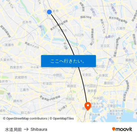 水道局前 to Shibaura map