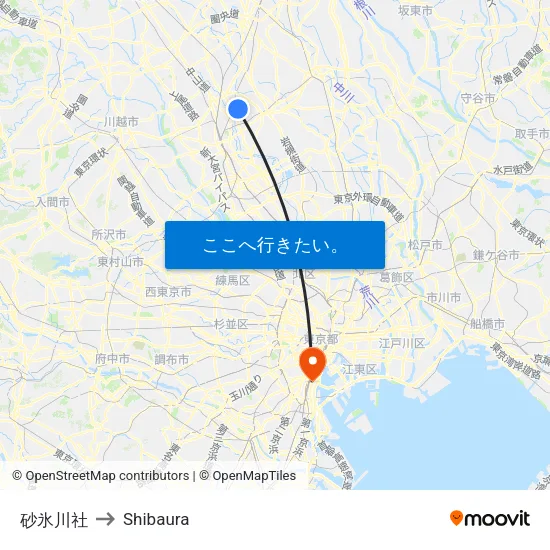 砂氷川社 to Shibaura map