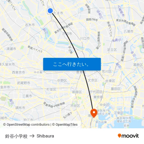 鈴谷小学校 to Shibaura map