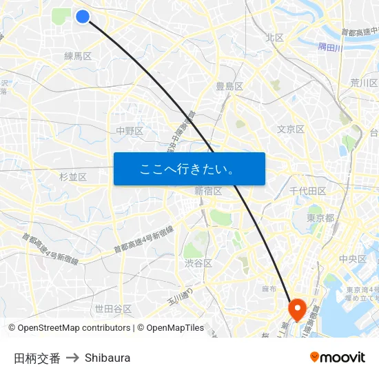 田柄交番 to Shibaura map