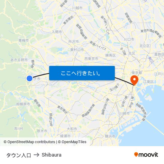 タウン入口 to Shibaura map