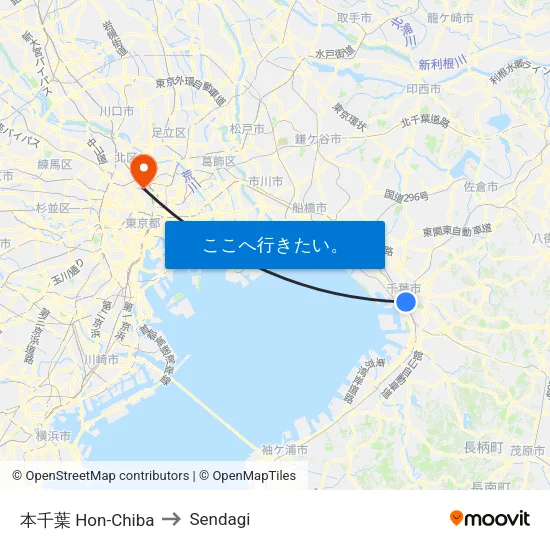 本千葉 Hon-Chiba to Sendagi map