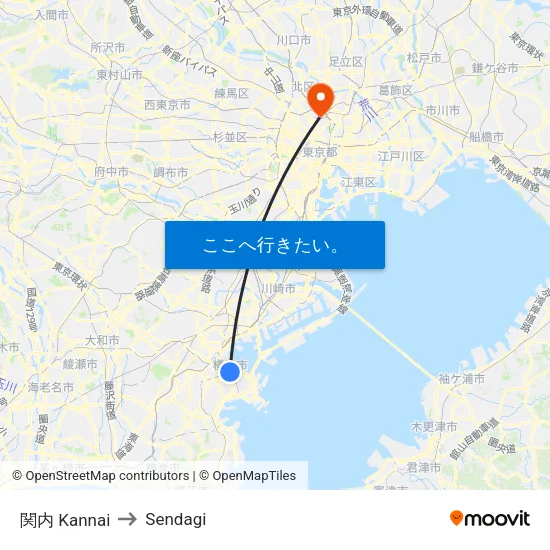 関内 Kannai to Sendagi map