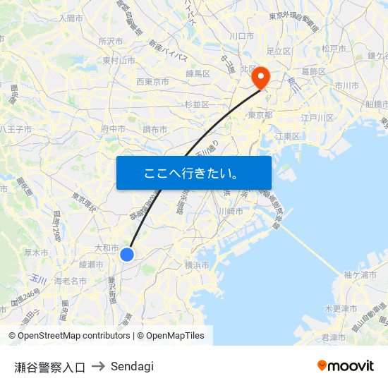 瀬谷警察入口 to Sendagi map