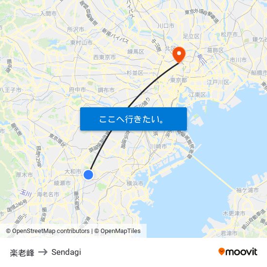 楽老峰 to Sendagi map