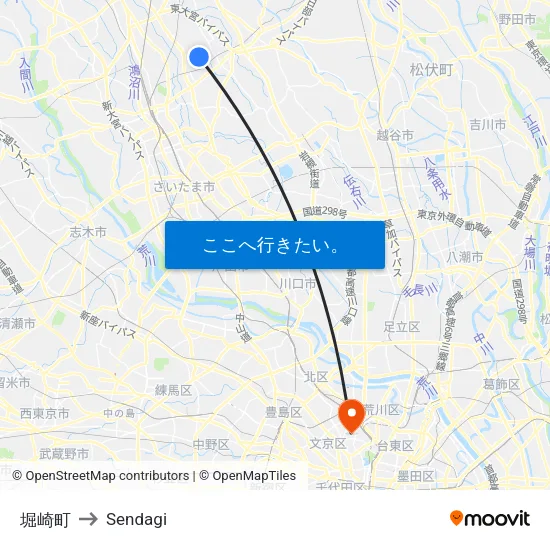堀崎町 to Sendagi map