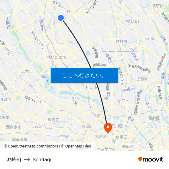 堀崎町 to Sendagi map