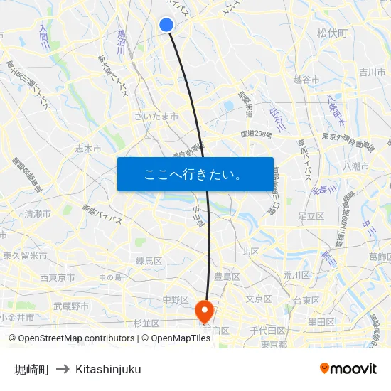 堀崎町 to Kitashinjuku map