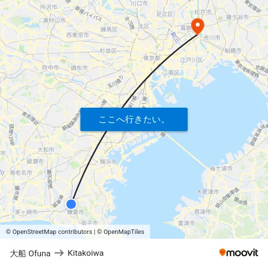 大船 Ofuna to Kitakoiwa map