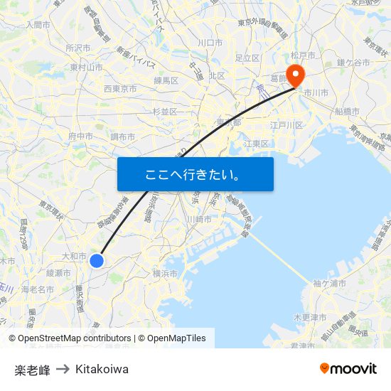 楽老峰 to Kitakoiwa map