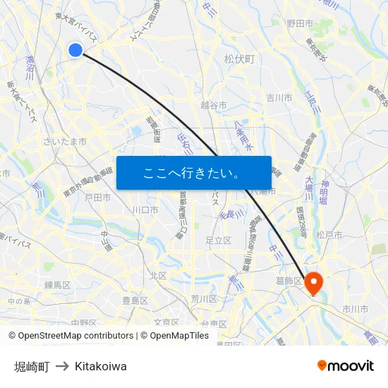 堀崎町 to Kitakoiwa map