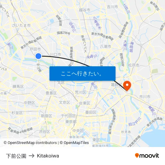 下前公園 to Kitakoiwa map
