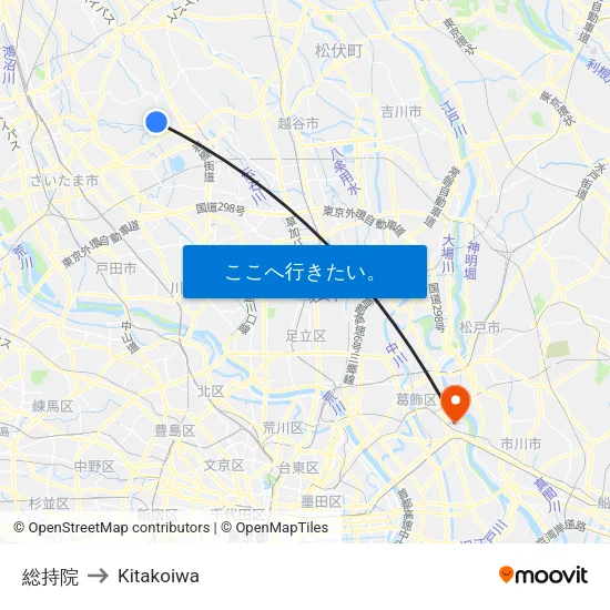 総持院 to Kitakoiwa map