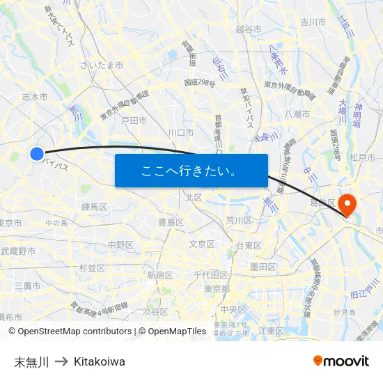 末無川 to Kitakoiwa map