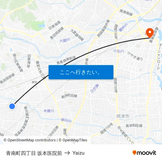 青南町四丁目 坂本医院前 to Yaizu map