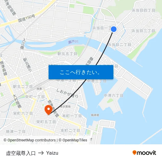 虚空蔵尊入口 to Yaizu map