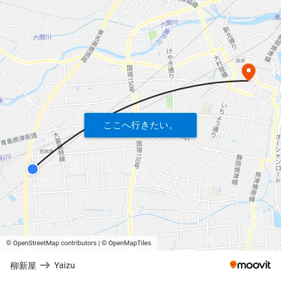 柳新屋 to Yaizu map