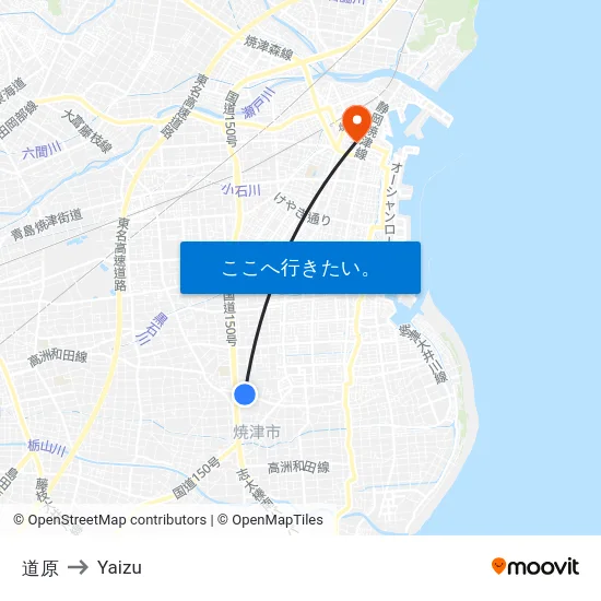 道原 to Yaizu map