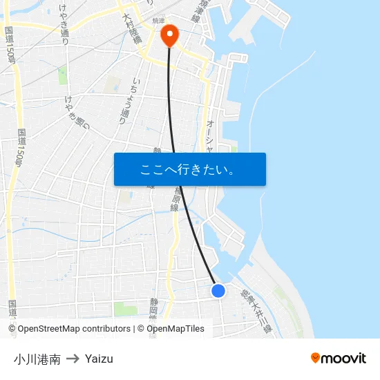 小川港南 to Yaizu map