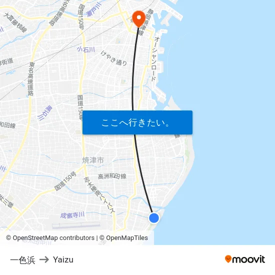 一色浜 to Yaizu map
