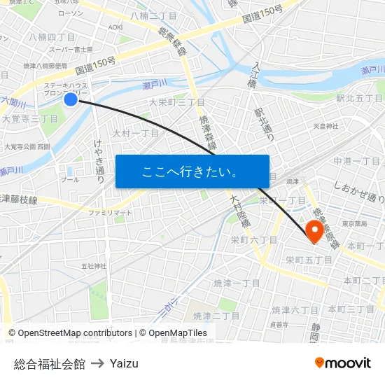 総合福祉会館 to Yaizu map