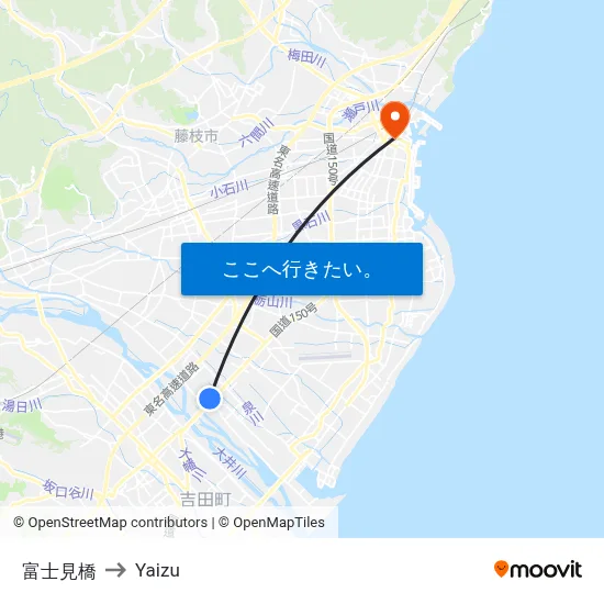 富士見橋 to Yaizu map