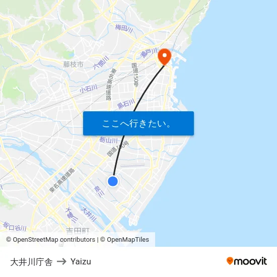 大井川庁舎 to Yaizu map