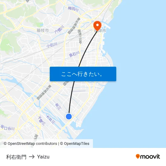 利右衛門 to Yaizu map