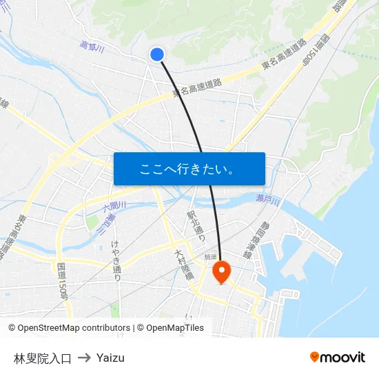 林叟院入口 to Yaizu map