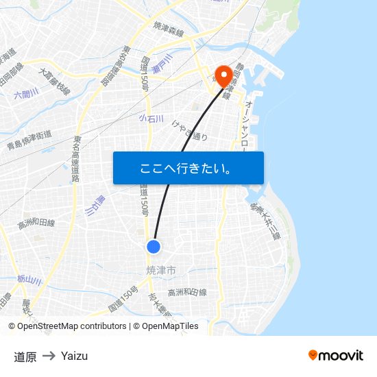 道原 to Yaizu map