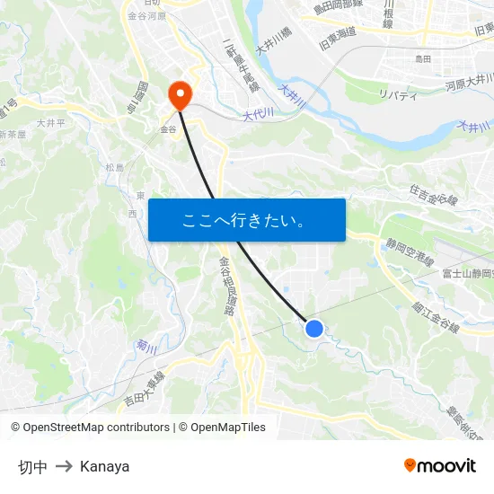 切中 to Kanaya map