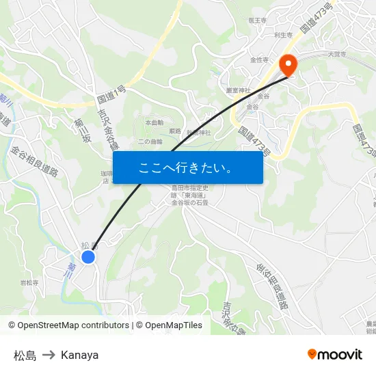 松島 to Kanaya map