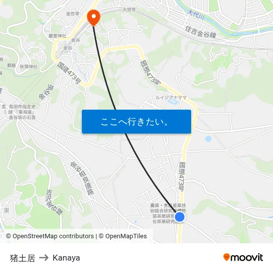 猪土居 to Kanaya map