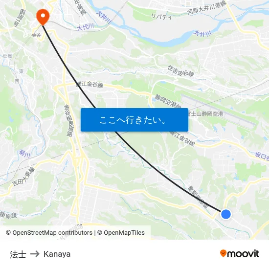 法士 to Kanaya map