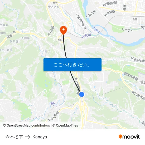 六本松下 to Kanaya map