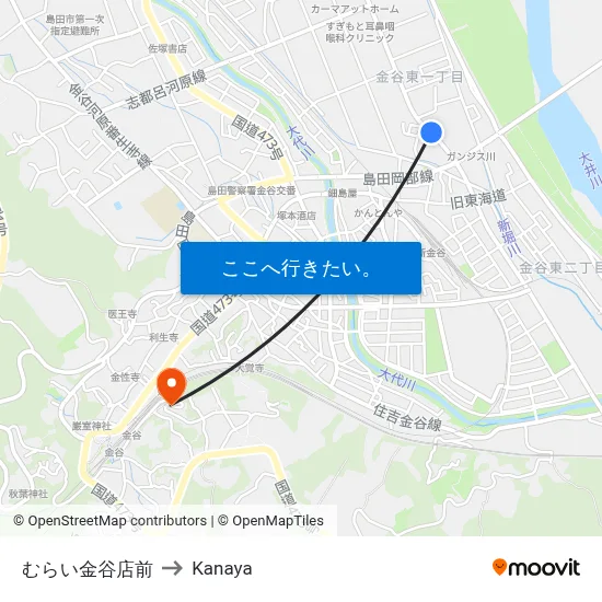 むらい金谷店前 to Kanaya map