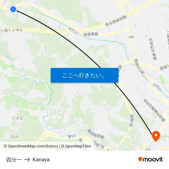 四分一 to Kanaya map