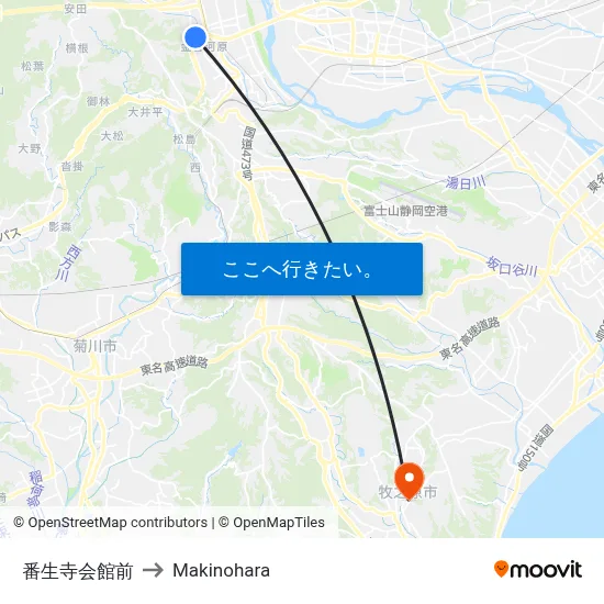 番生寺会館前 to Makinohara map
