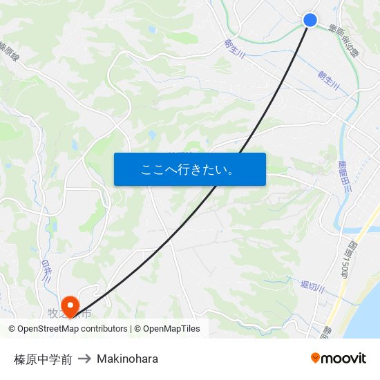 榛原中学前 to Makinohara map