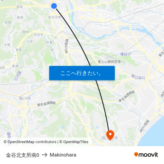 金谷北支所南0 to Makinohara map
