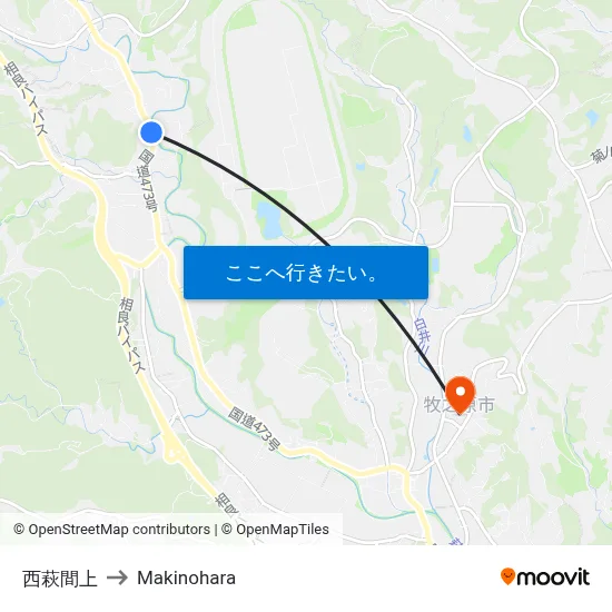 西萩間上 to Makinohara map