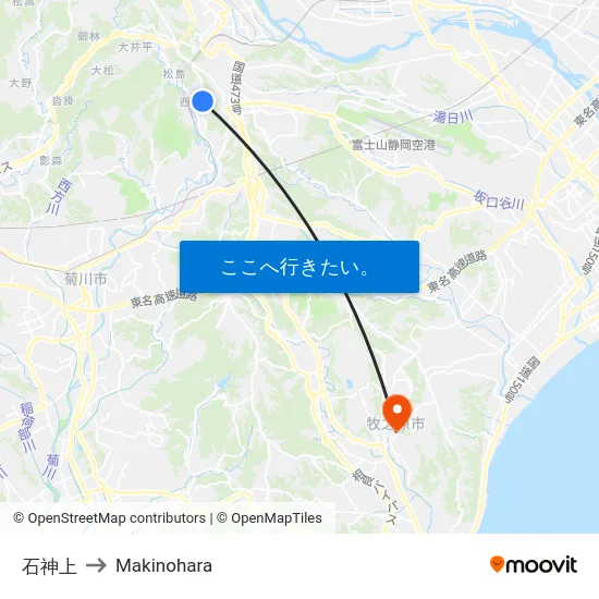 石神上 to Makinohara map