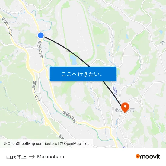 西萩間上 to Makinohara map