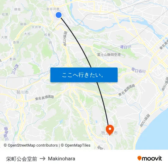 栄町公会堂前 to Makinohara map