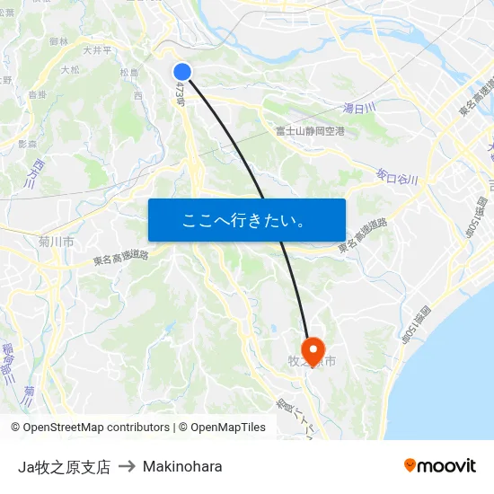Ja牧之原支店 to Makinohara map