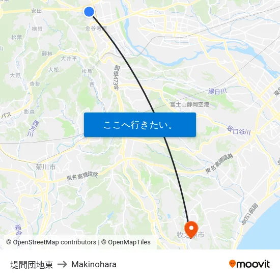 堤間団地東 to Makinohara map