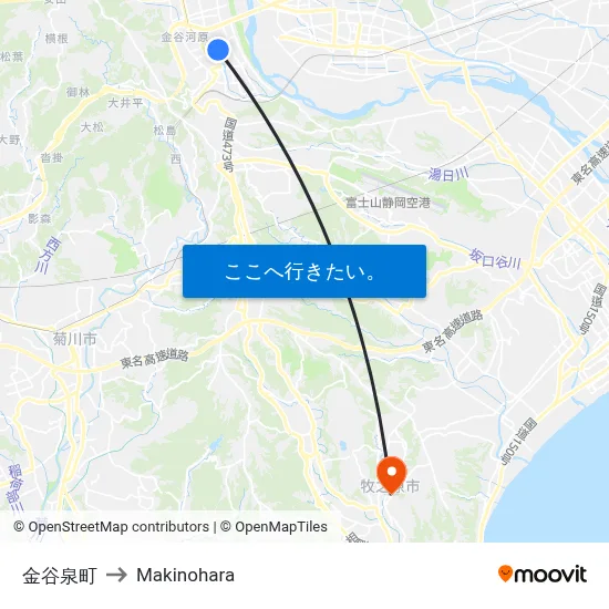 金谷泉町 to Makinohara map