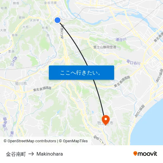 金谷南町 to Makinohara map