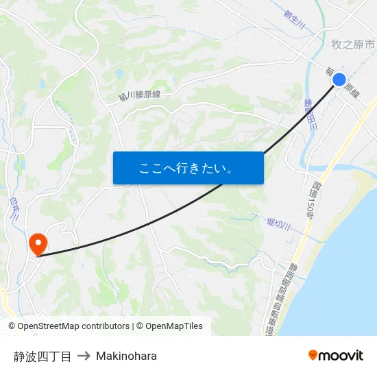 静波四丁目 to Makinohara map