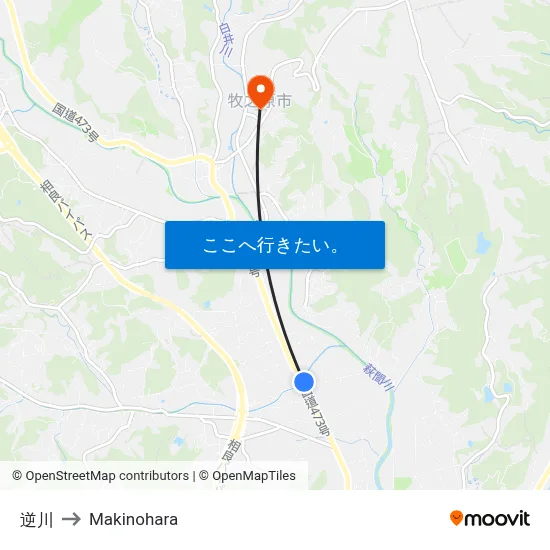 逆川 to Makinohara map